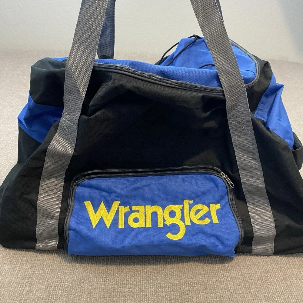 Wrangler NFR Las Vegas PRCA Blue Western Rodeo Rolling Duffle Bag Luggage